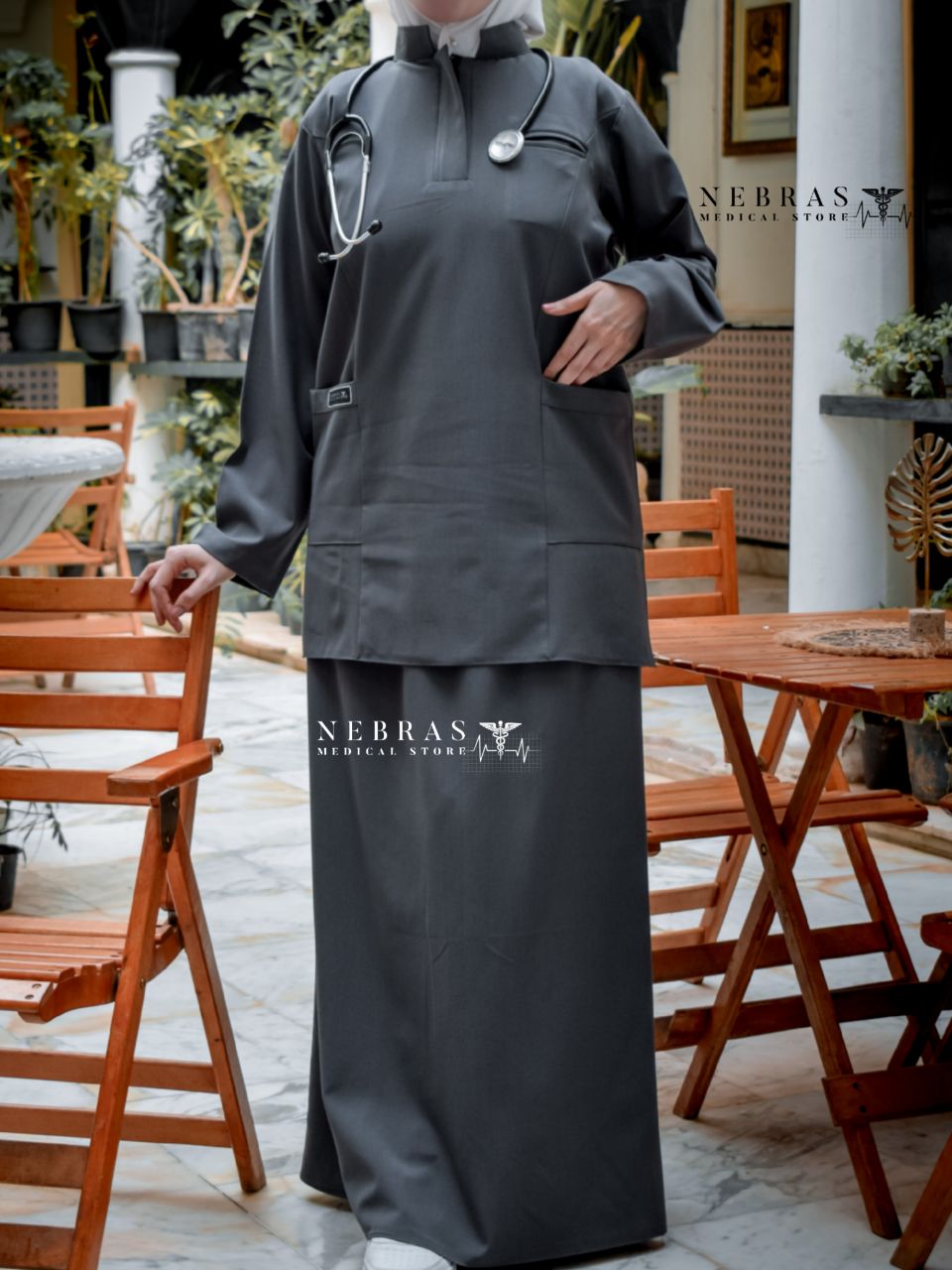 سكراب التنورة رمادي